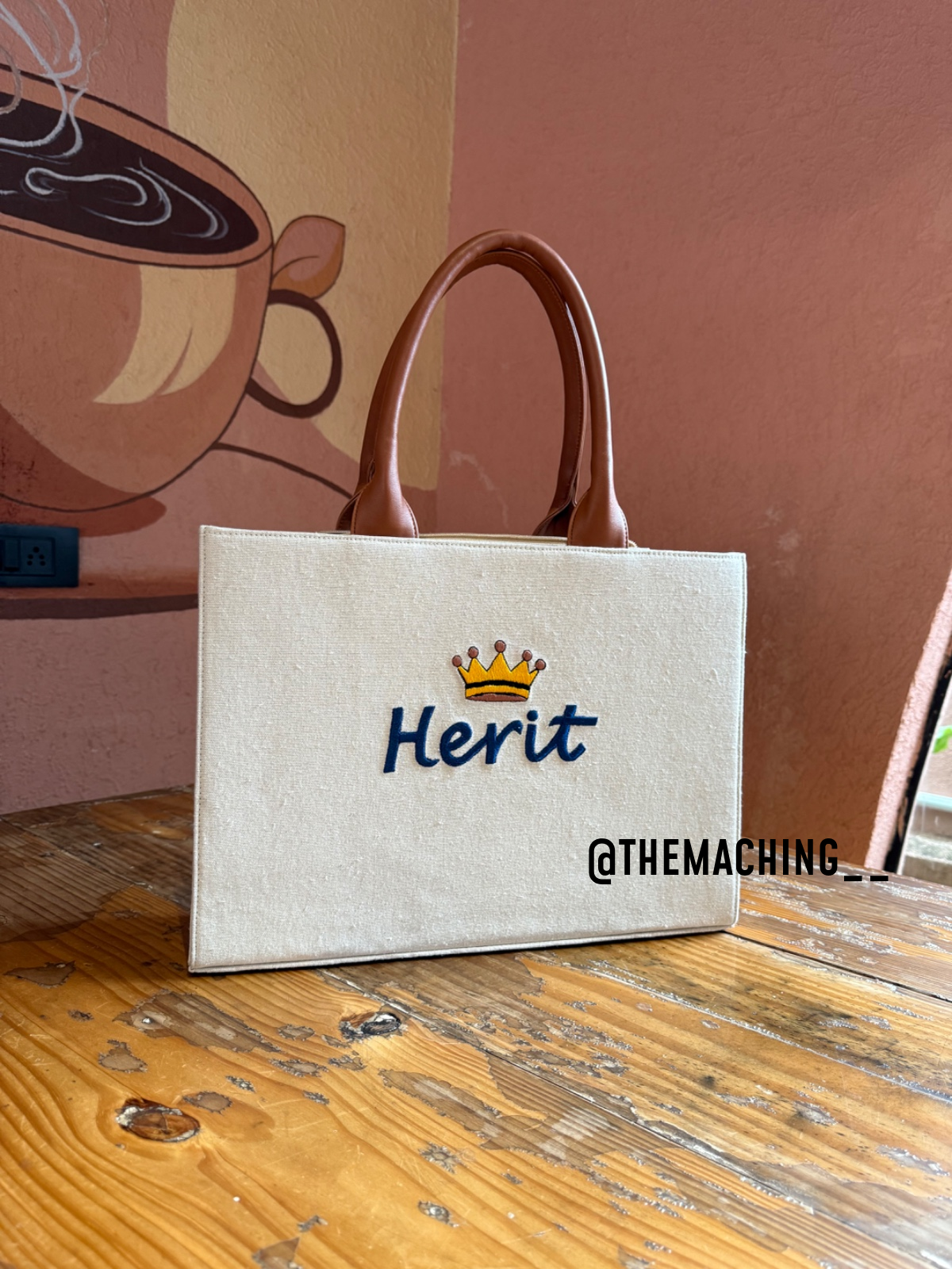 Premium Floral Embroidered Tote Bag