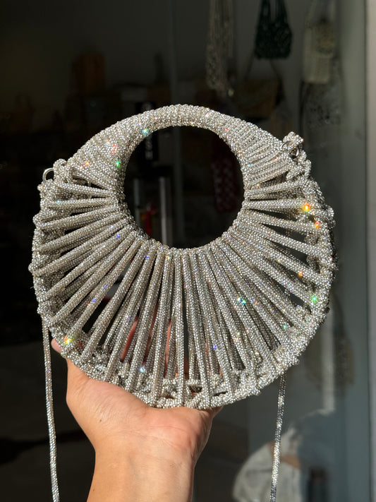 ROUND CRYSTALS BEADED LUXURY BAG