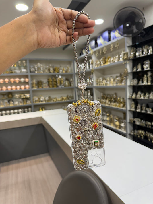 Silver Gold Case With Silver Moon With Imported Short Handle