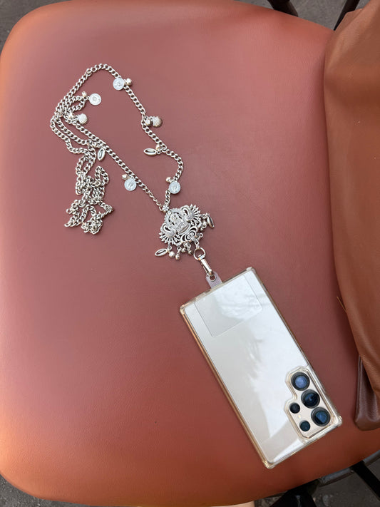 Trendy Metal Chain Lanyard with Stylish Pendant for Women | Durable Daily Use Hanging Chain for Mobile, Card Holder & Accessories