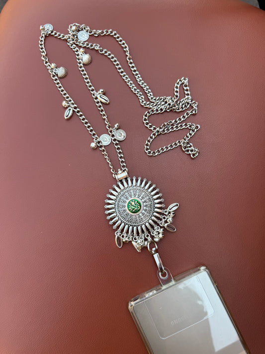 Trendy Metal Chain Lanyard with Stylish Pendant for Women | Durable Daily Use Hanging Chain for Mobile, Card Holder & Accessories