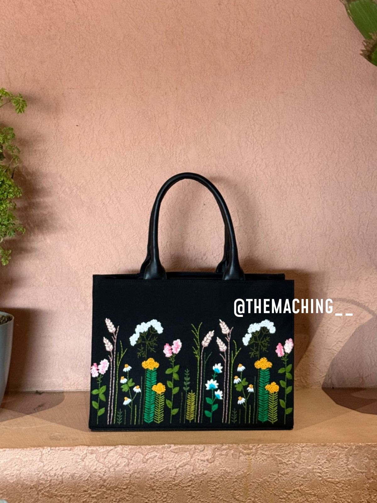 Premium Floral Embroidered Tote Bag