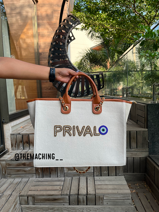 Custom Canvas Tote Bag with Diamond Name