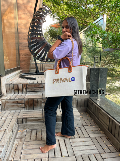 Custom Canvas Tote Bag with Diamond Name