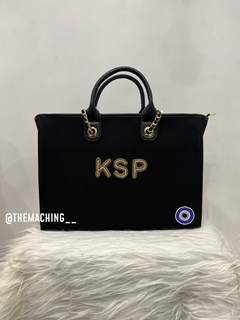 Custom Canvas Tote Bag with Diamond Name