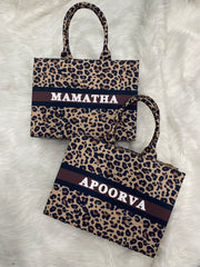 Cheetah Print Tote Bag With Your Name