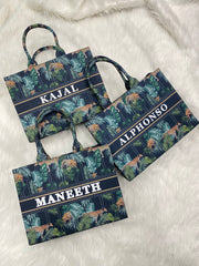 Panther at Night Tote Bag With Your Name