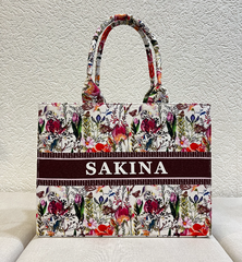 Flower Basket Tote Bag With your Name