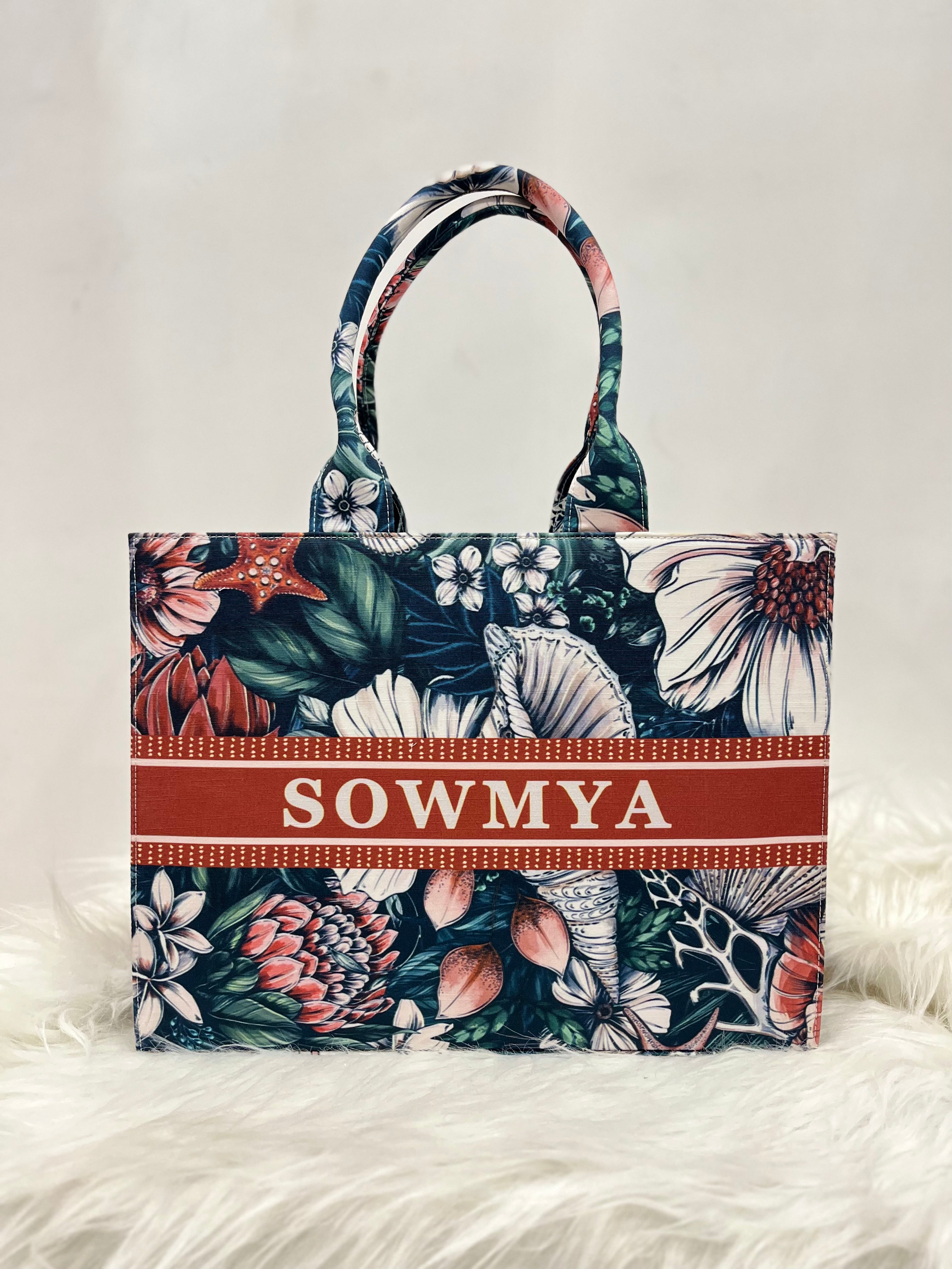 Ruby Hellebore Tote Bag With Name