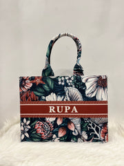 Ruby Hellebore Tote Bag With Name