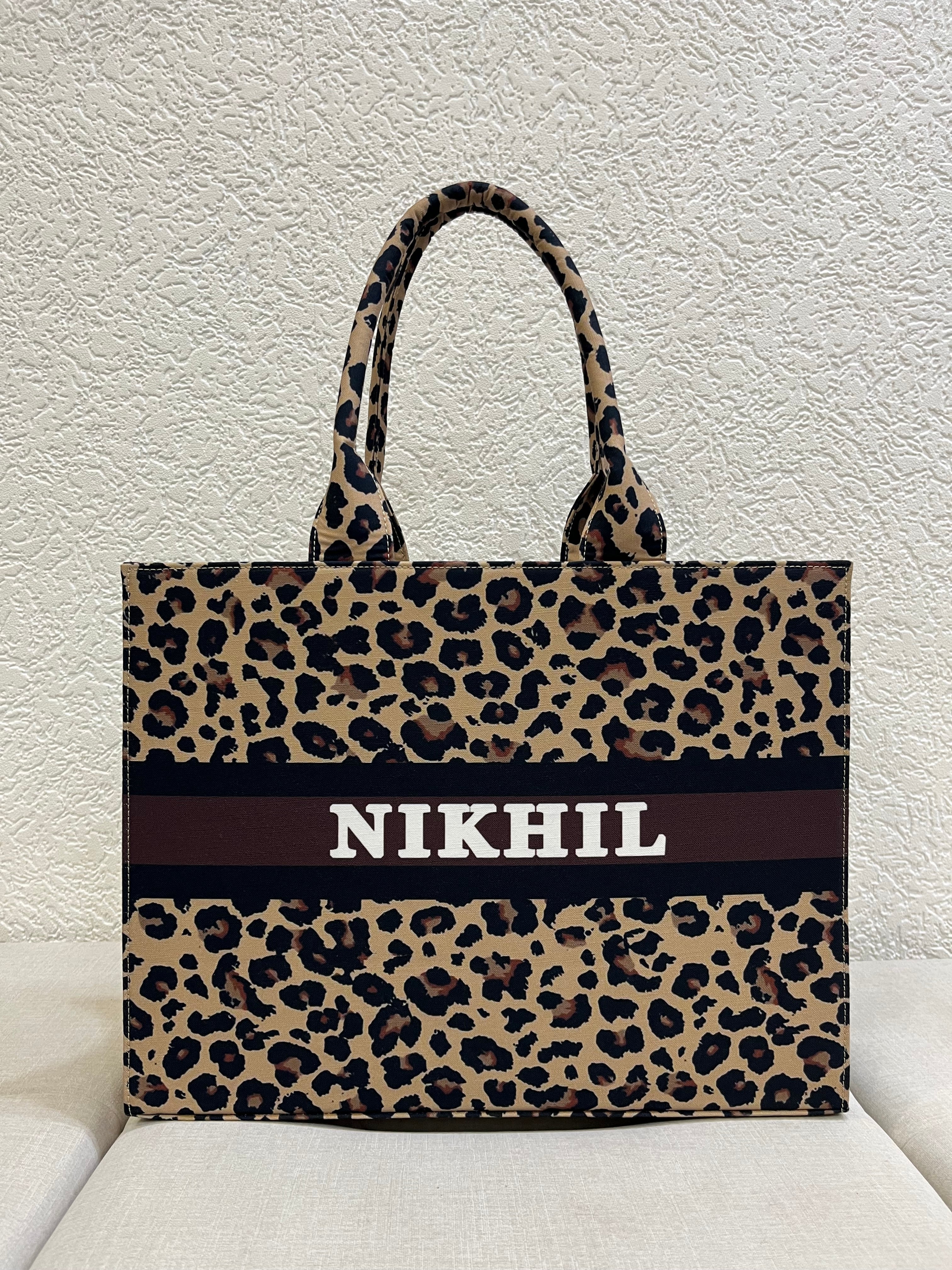 Cheetah Print Tote Bag With Your Name