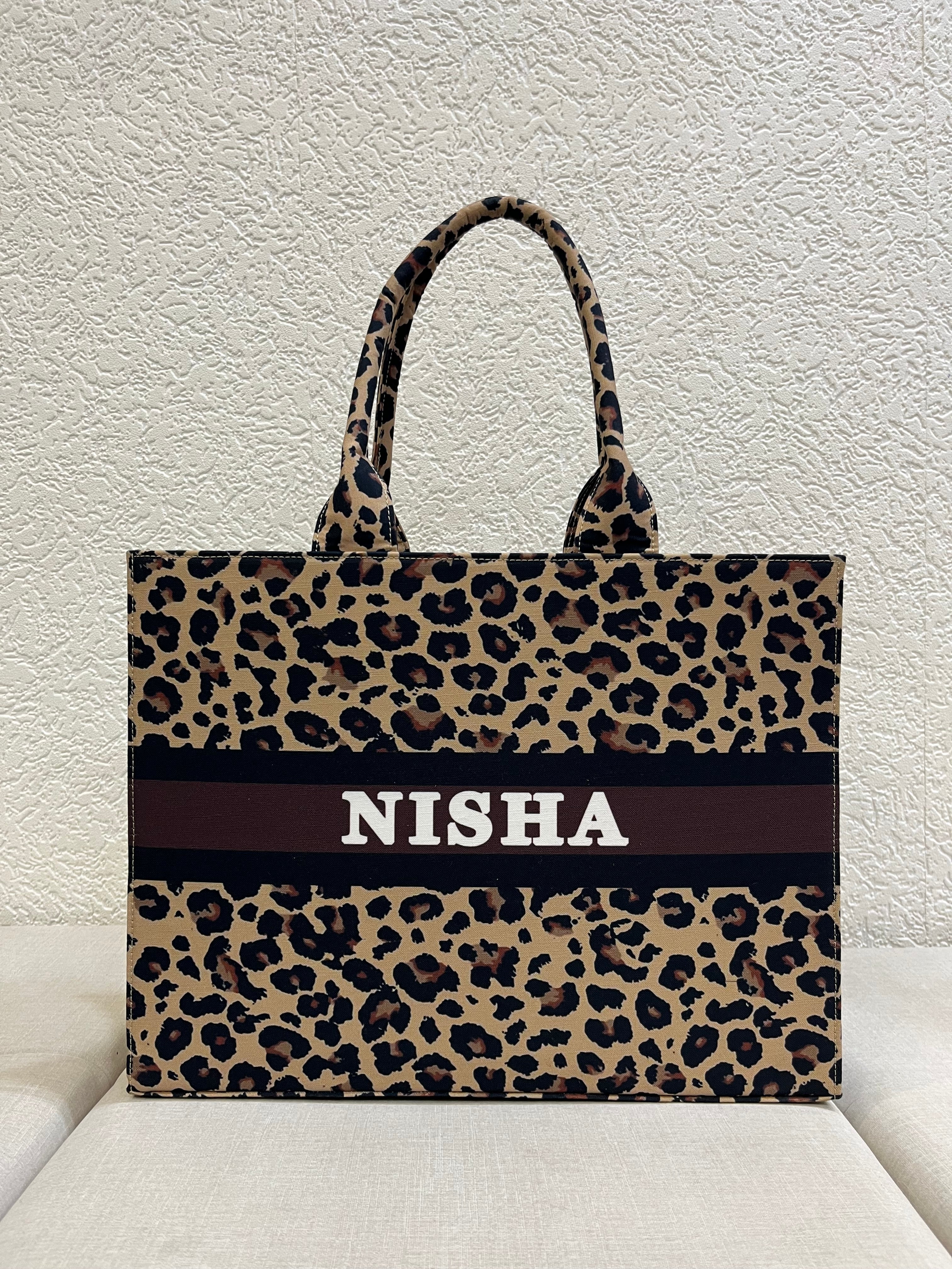 Cheetah Print Tote Bag With Your Name