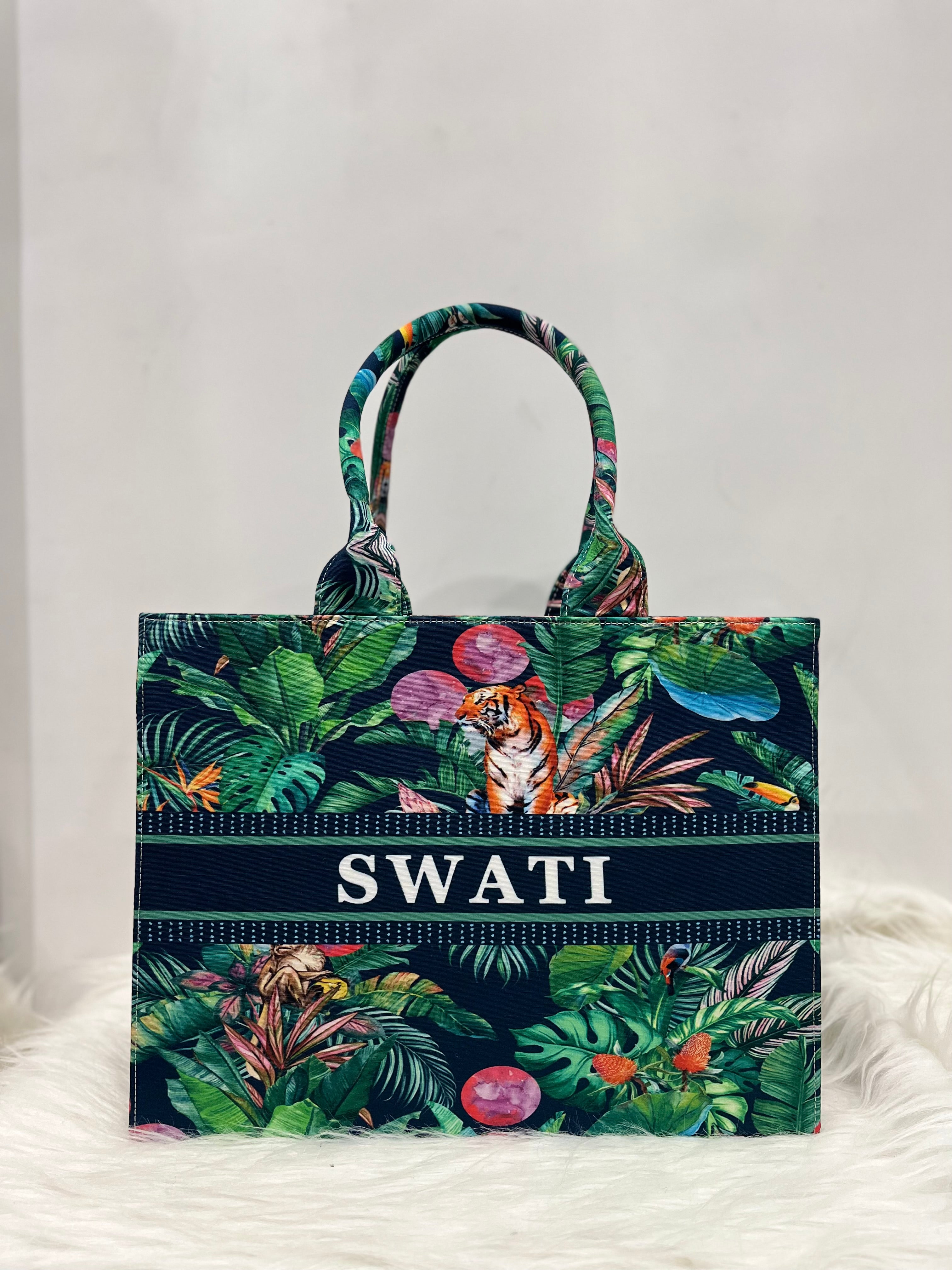 Jungle King Tote Bag With Your Name