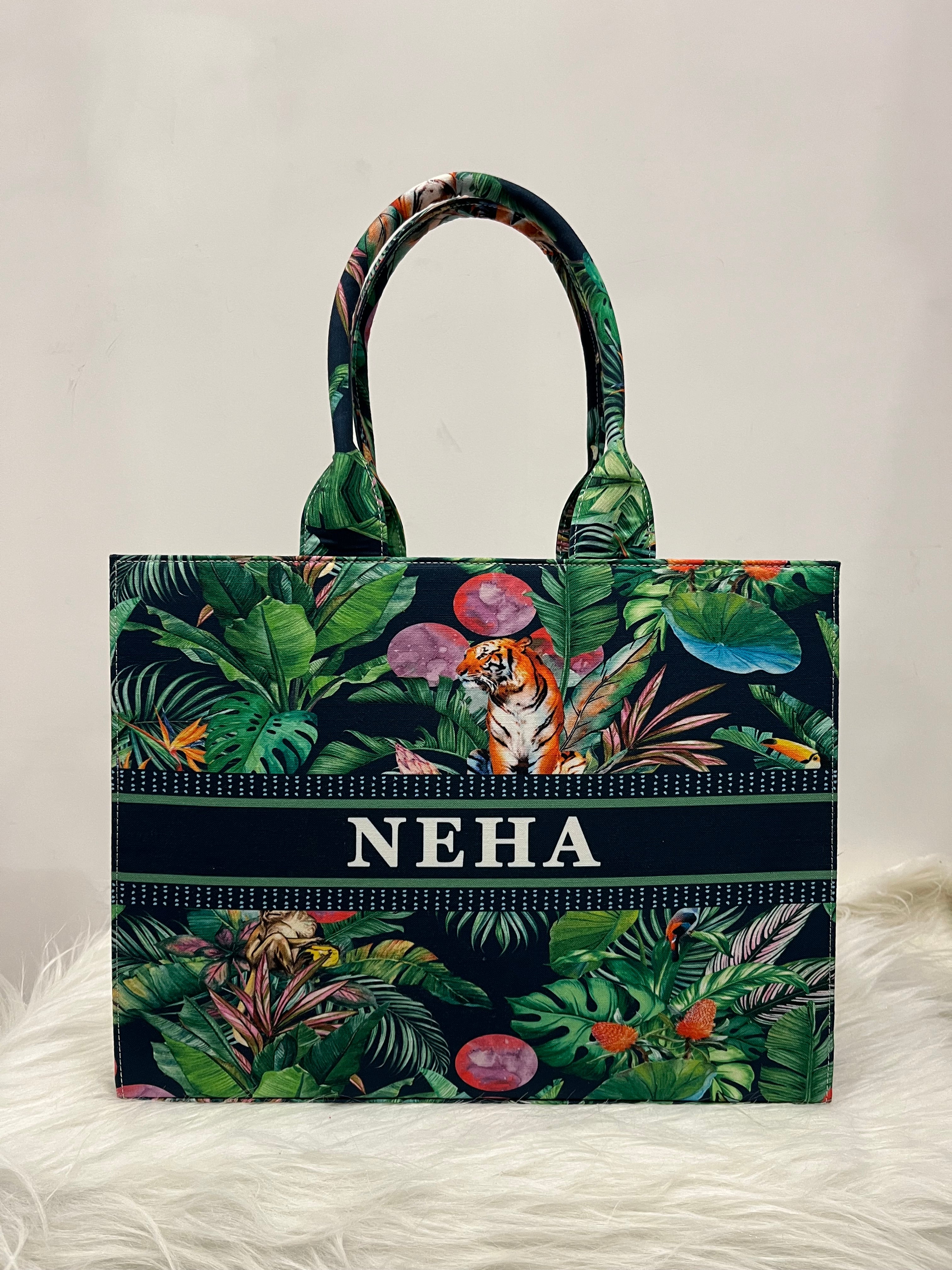 Jungle King Tote Bag With Your Name