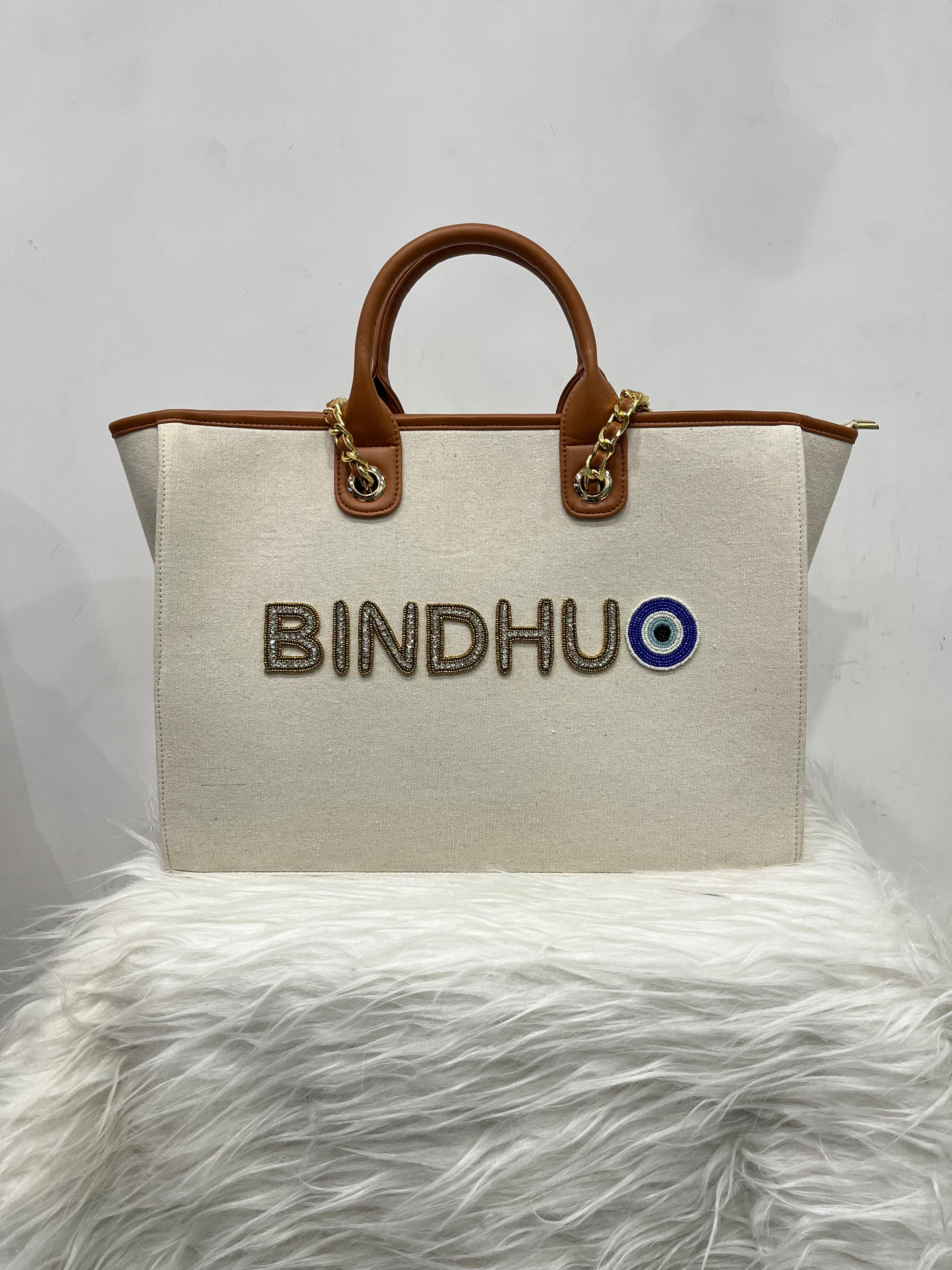 Canvas Daimond Tote Bag With Your Name