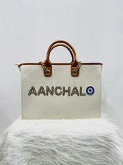 Canvas Daimond Tote Bag With Your Name