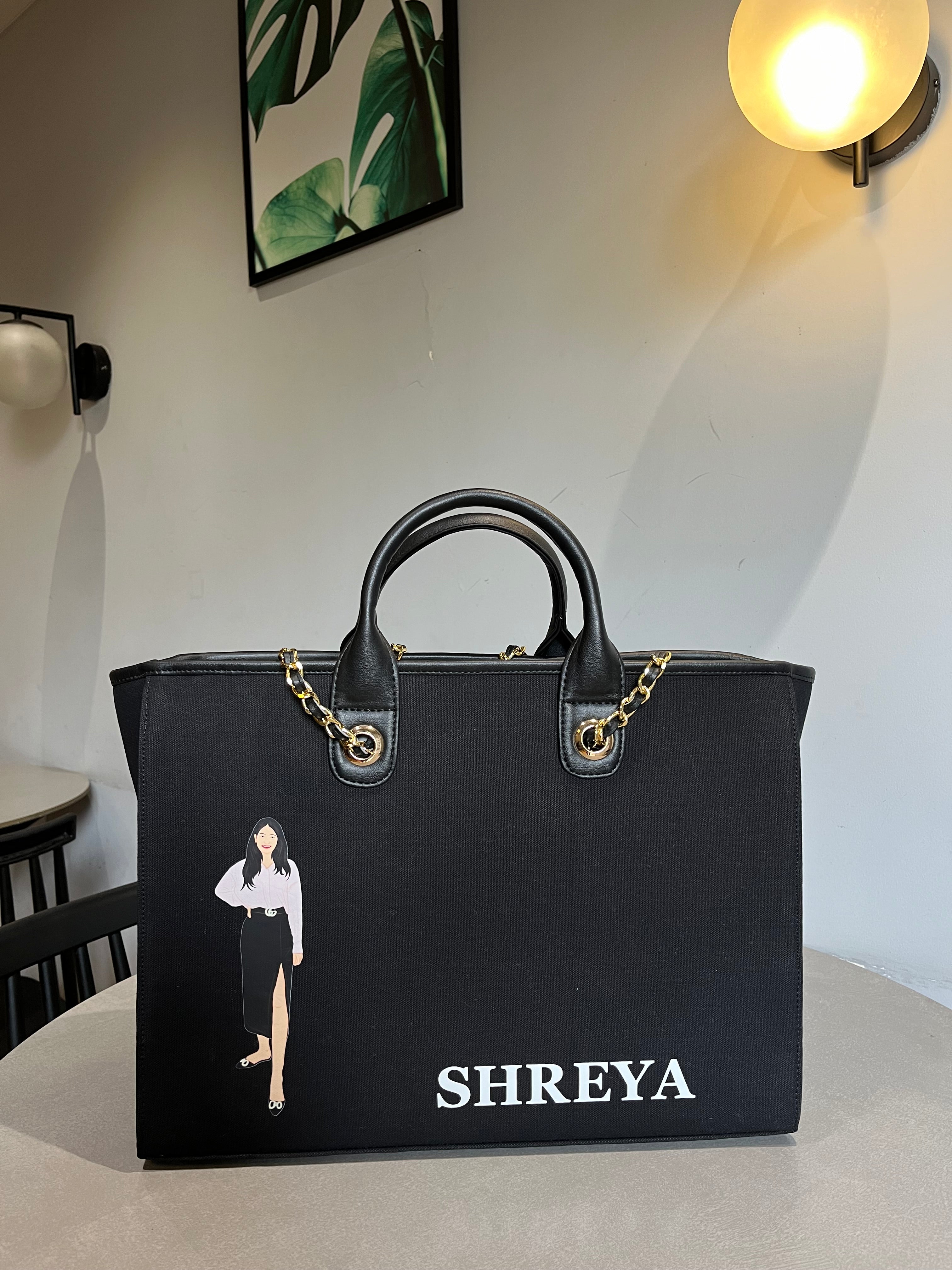 Illustration Tote Bag With Your Photo And Name