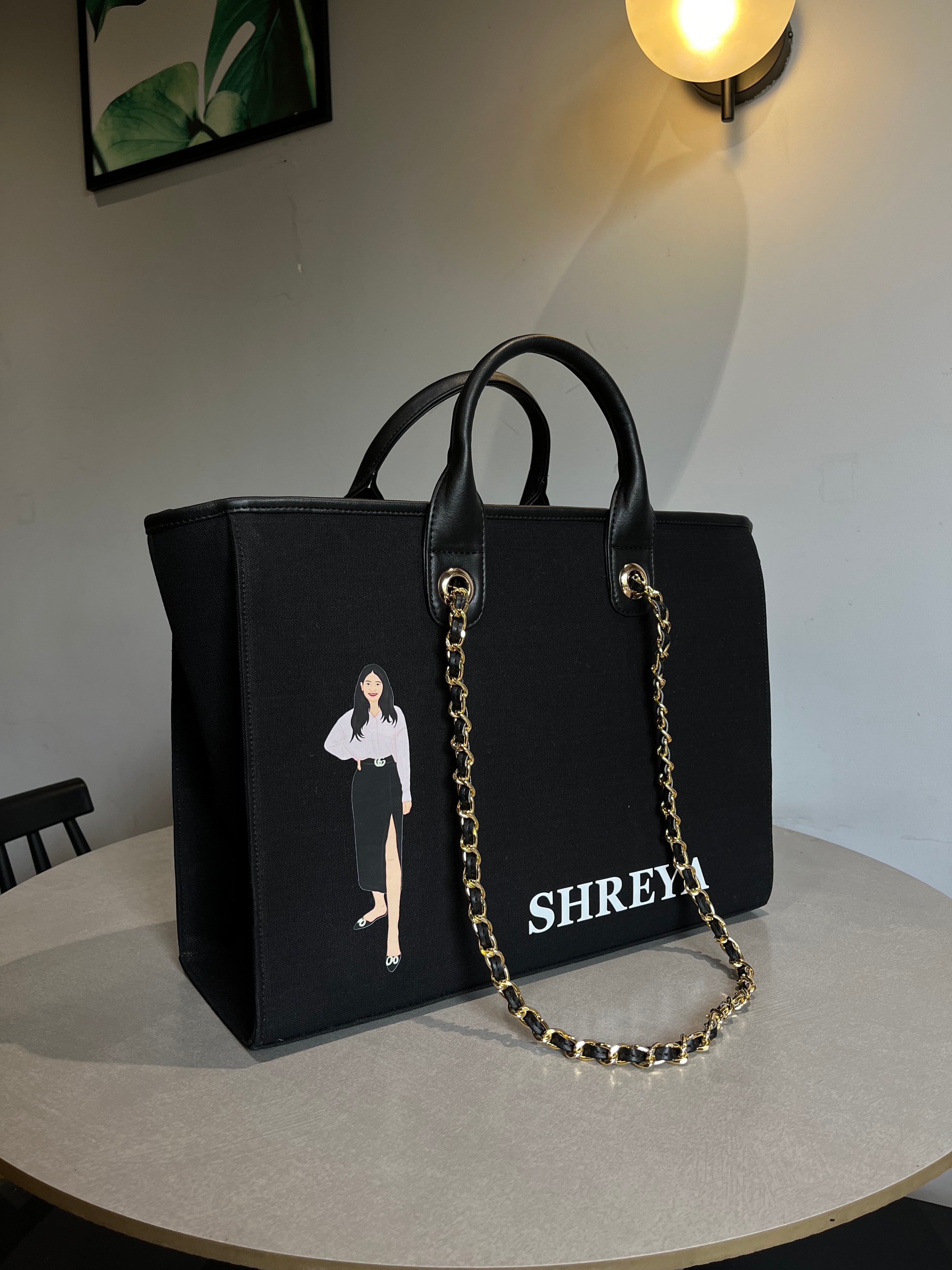 Illustration Tote Bag With Your Photo And Name