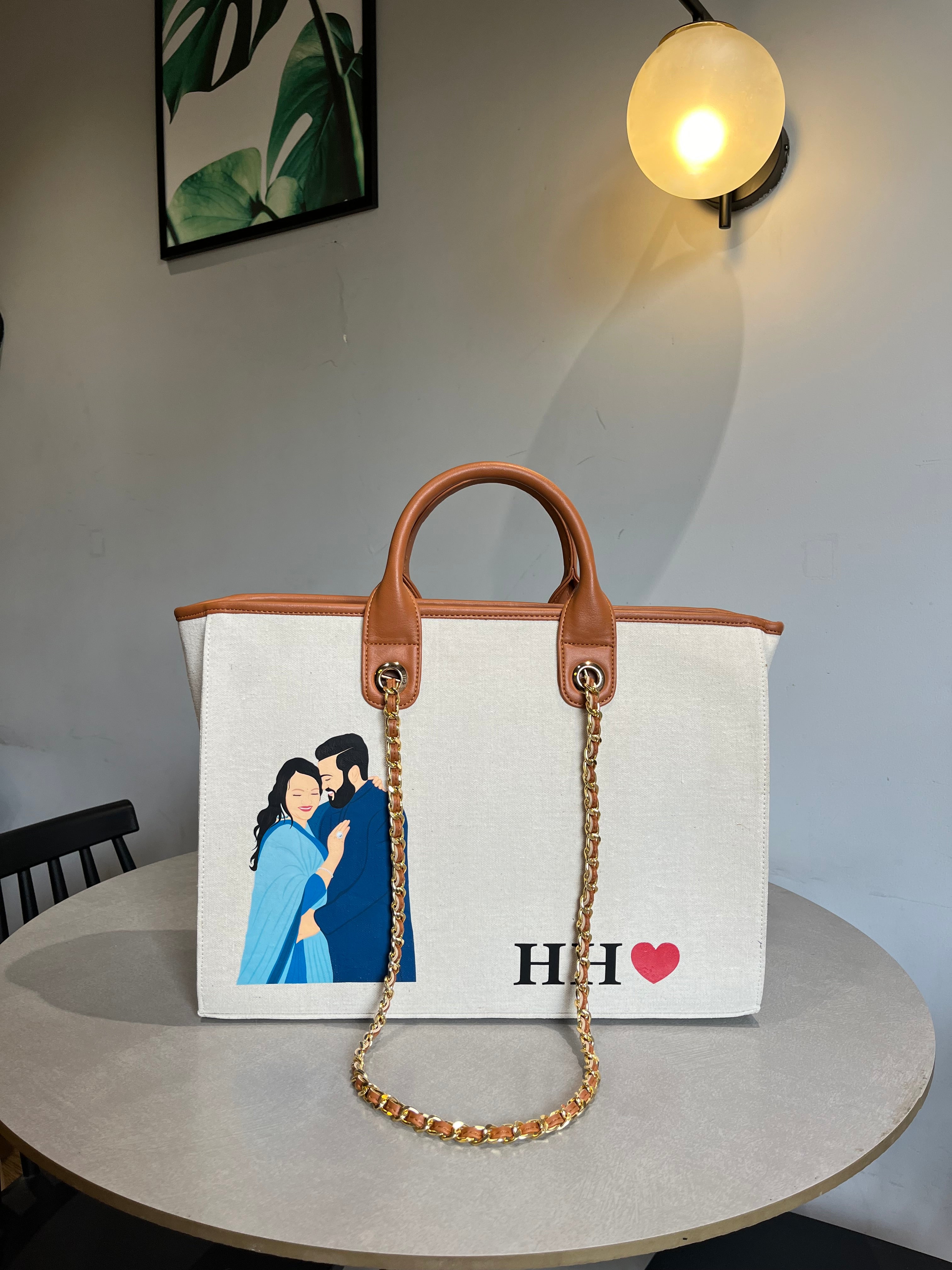 Illustration Tote Bag With Your Photo And Name