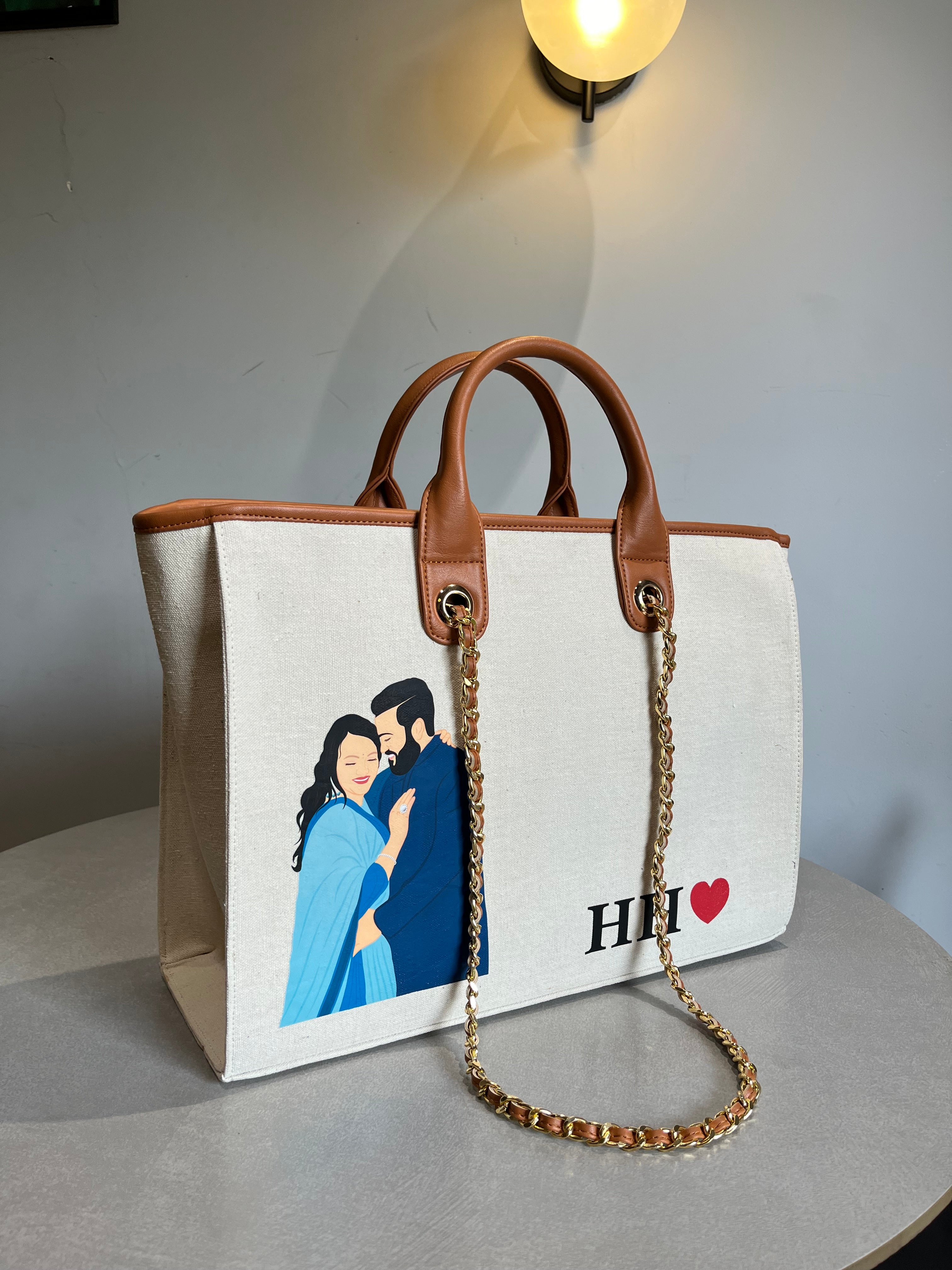 Illustration Tote Bag With Your Photo And Name