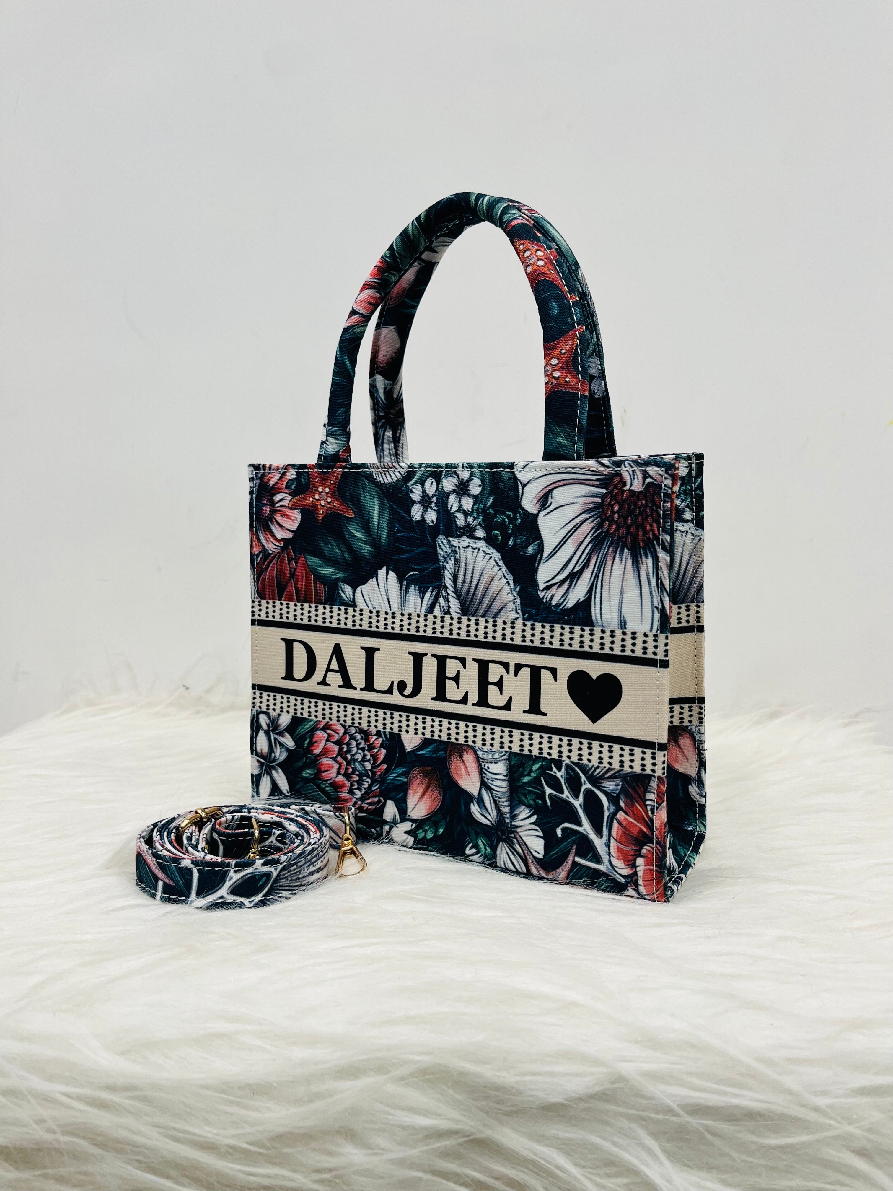 Beach Florals MINI Tote Bag With Your Name