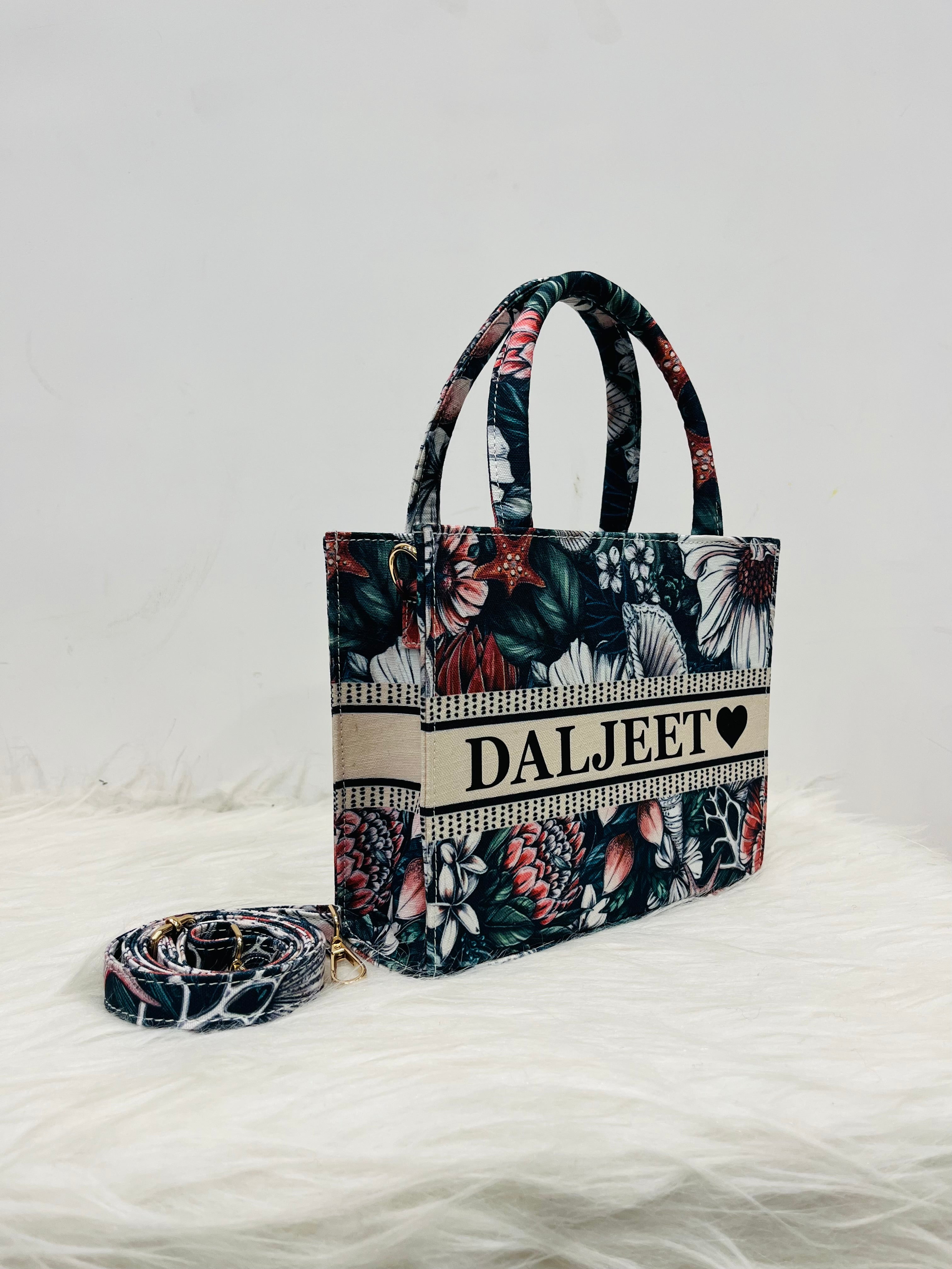 Beach Florals MINI Tote Bag With Your Name