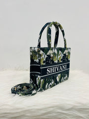 Birds Greenery MINI Tote Bag With Your Name