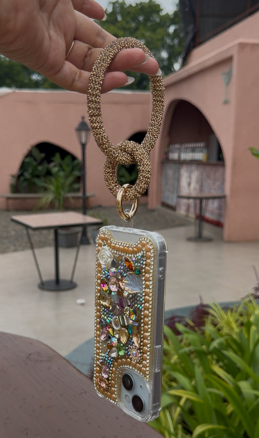 Gold Daimond Case With Gold Ring