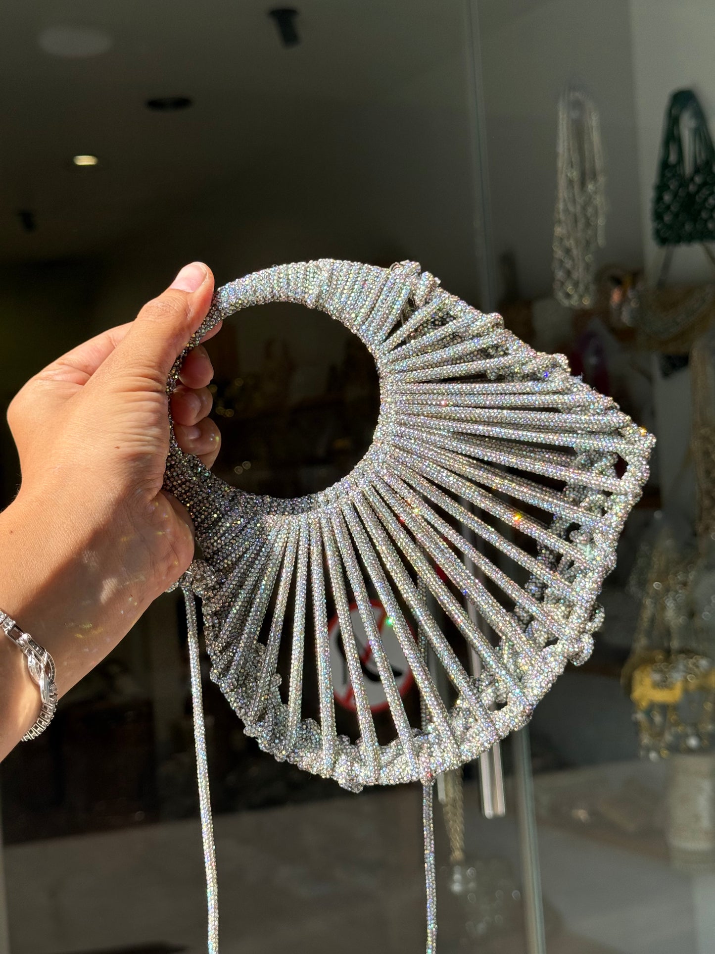 HEART CRYSTALS BEADED LUXURY BAG