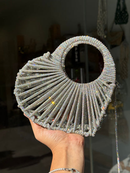 HEART CRYSTALS BEADED LUXURY BAG