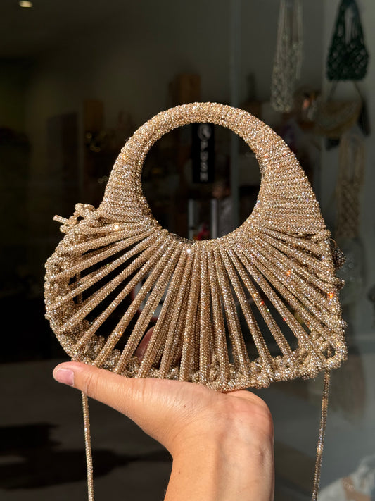 HEART CRYSTALS BEADED LUXURY BAG