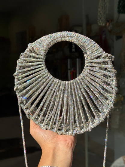 ROUND CRYSTALS BEADED LUXURY BAG
