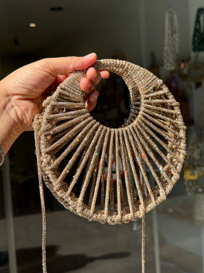 ROUND CRYSTALS BEADED LUXURY BAG