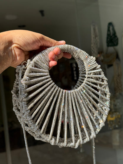 ROUND CRYSTALS BEADED LUXURY BAG