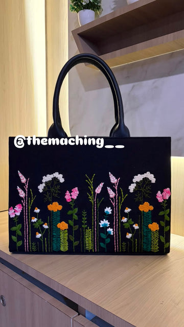 Premium Floral Embroidered Tote Bag