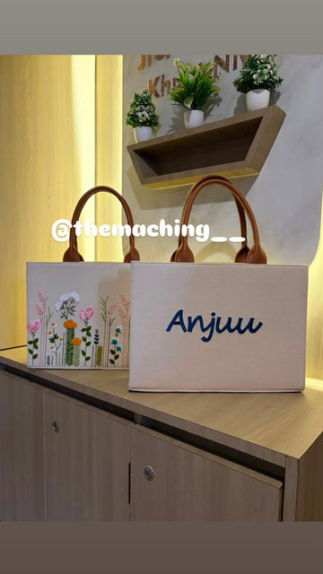 Premium Floral Embroidered Tote Bag