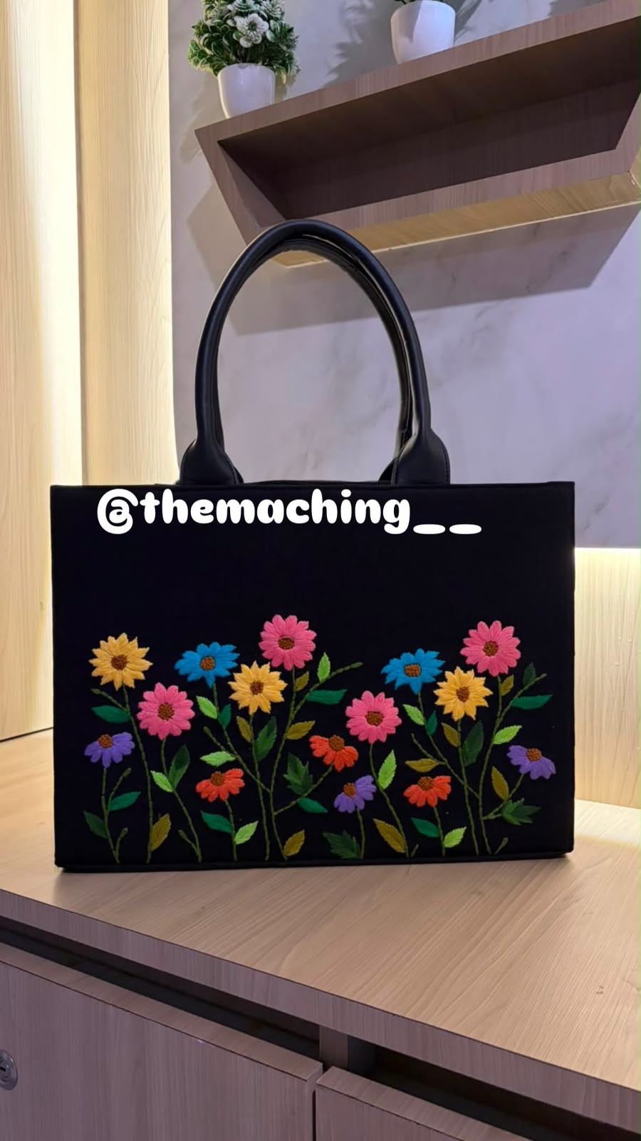 Premium Floral Embroidered Tote Bag