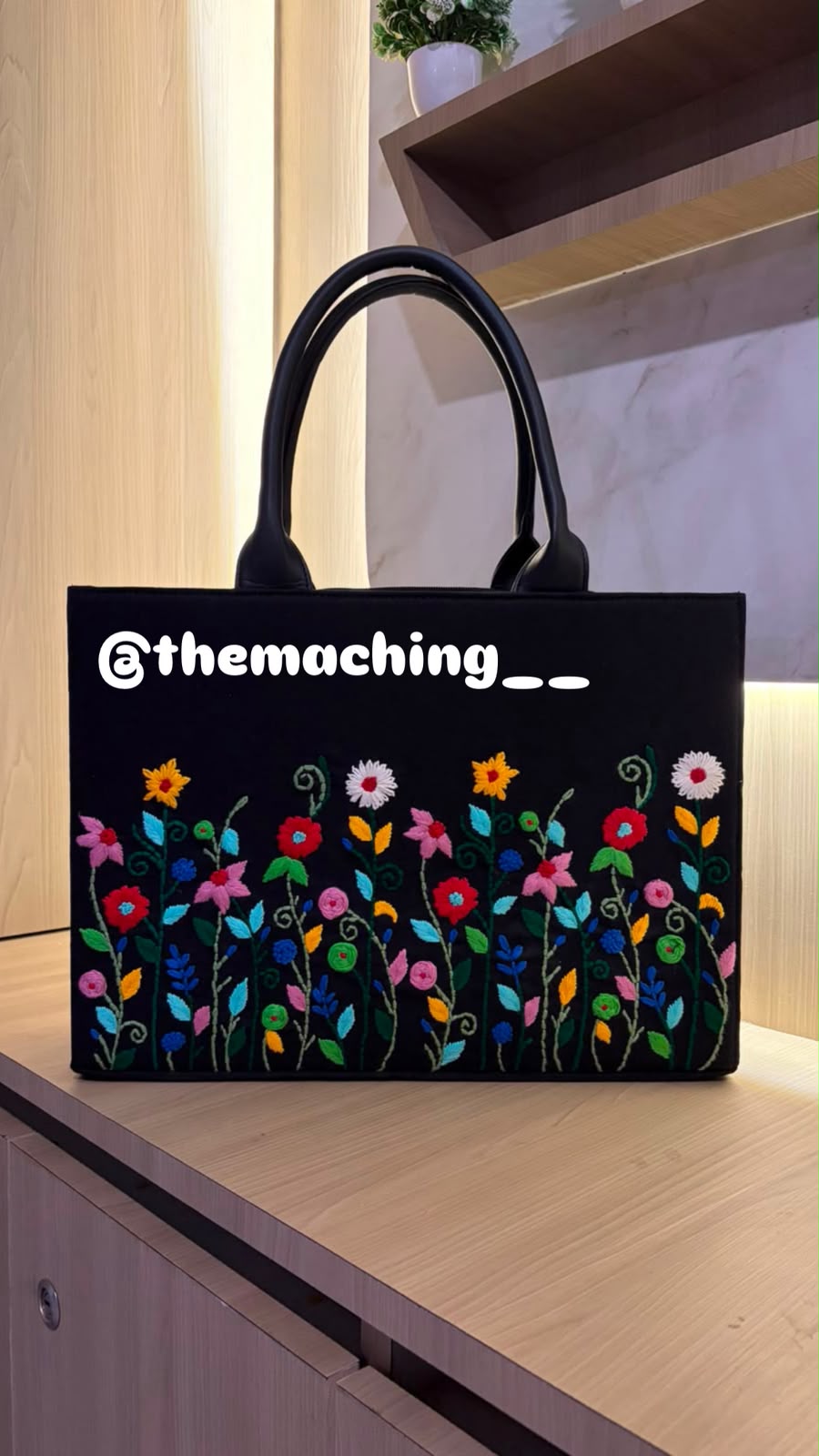 Premium Floral Embroidered Tote Bag