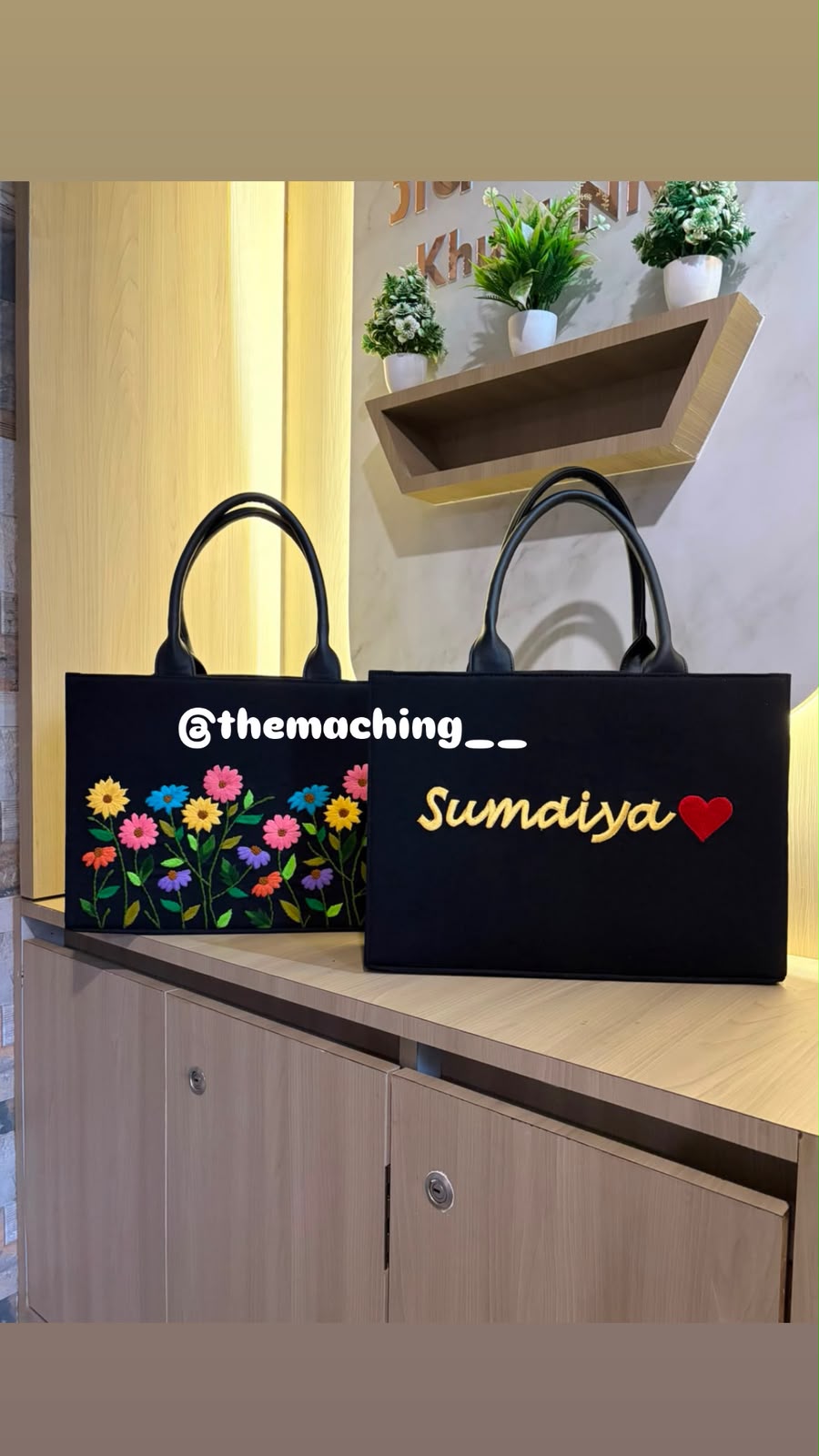 Premium Floral Embroidered Tote Bag