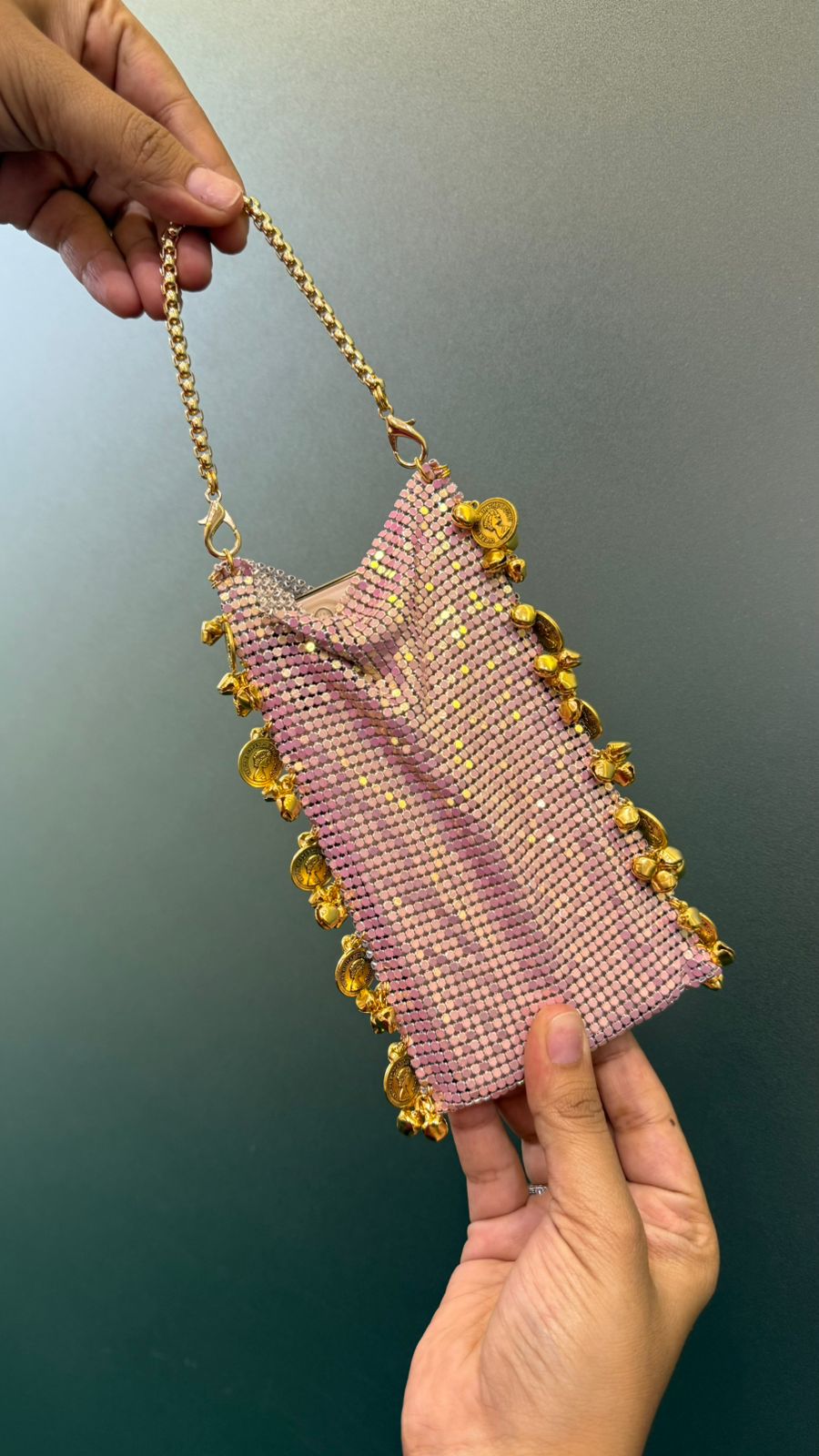 METAL GHUNGROO MOBILE BAG