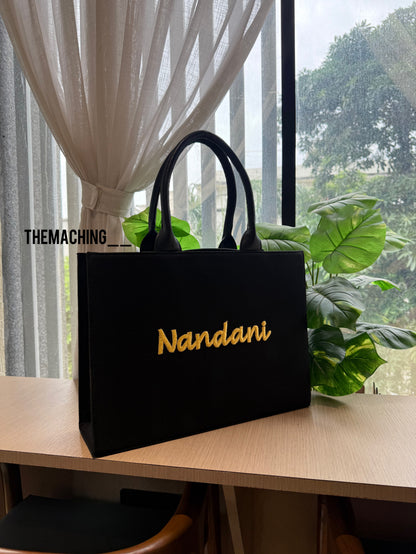 Premium Floral Embroidered Tote Bag