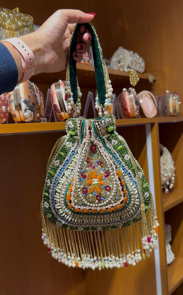 Luxury Handcrafted Beaded Potli Bag