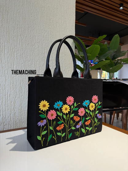 Premium Floral Embroidered Tote Bag