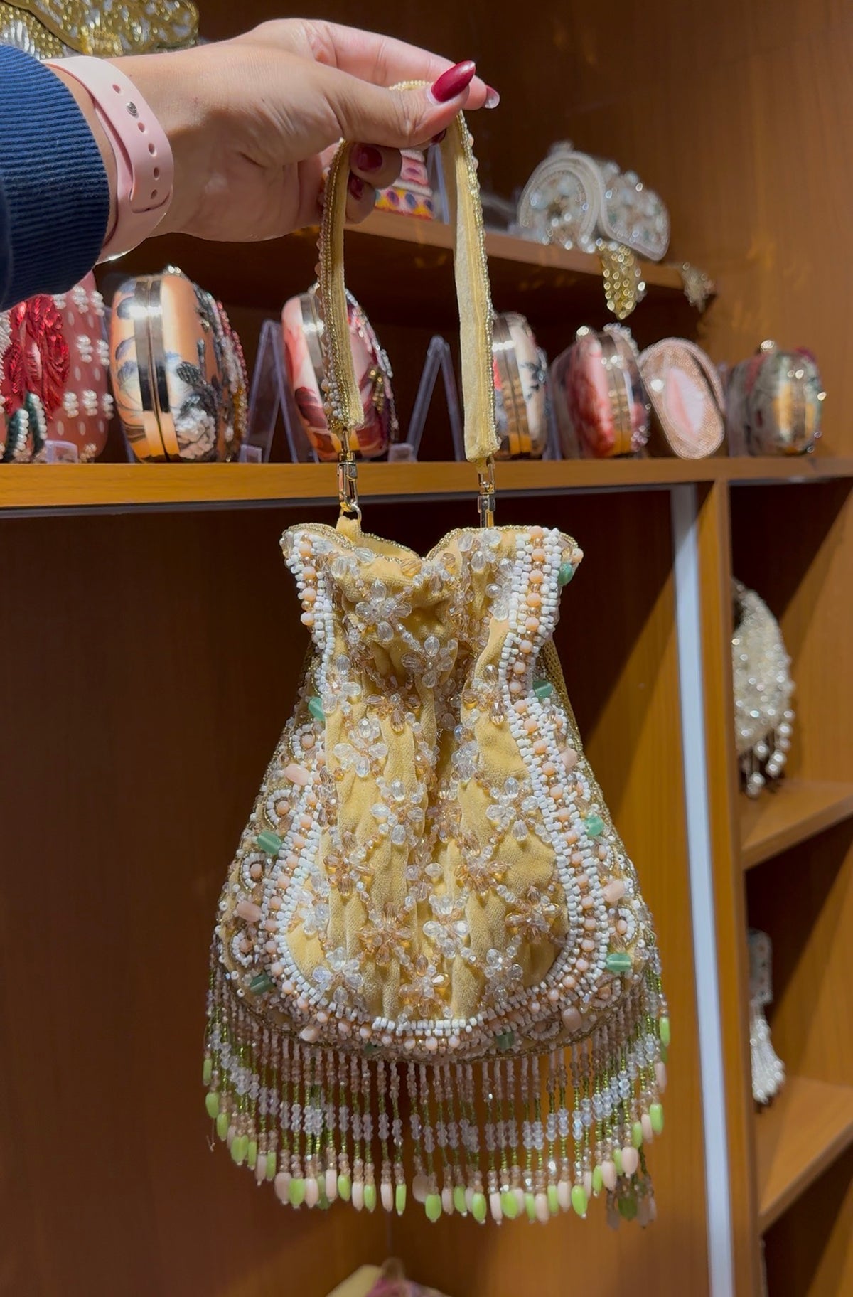 Luxury Handcrafted Beaded Potli Bag