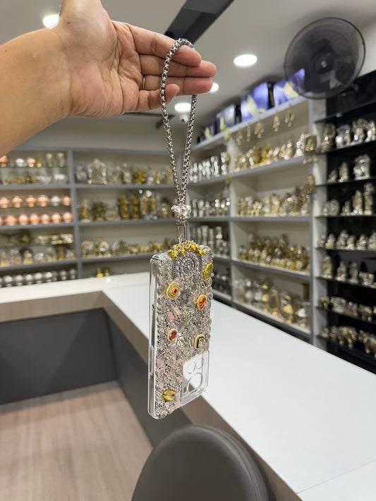 Silver Gold Case With Silver Moon With Imported Short Handle