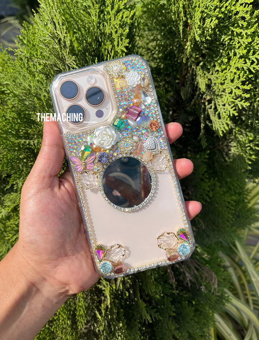 Round Mirror Designer Phone Back Cover – Luxury Fancy Phone Case