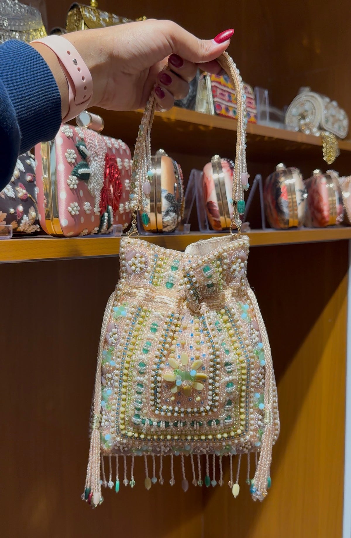 Luxury Handcrafted Beaded Potli Bag