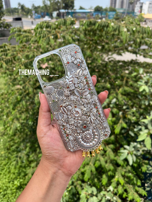 Silver Case With Saree Hook Luxury Fancy Phone Case