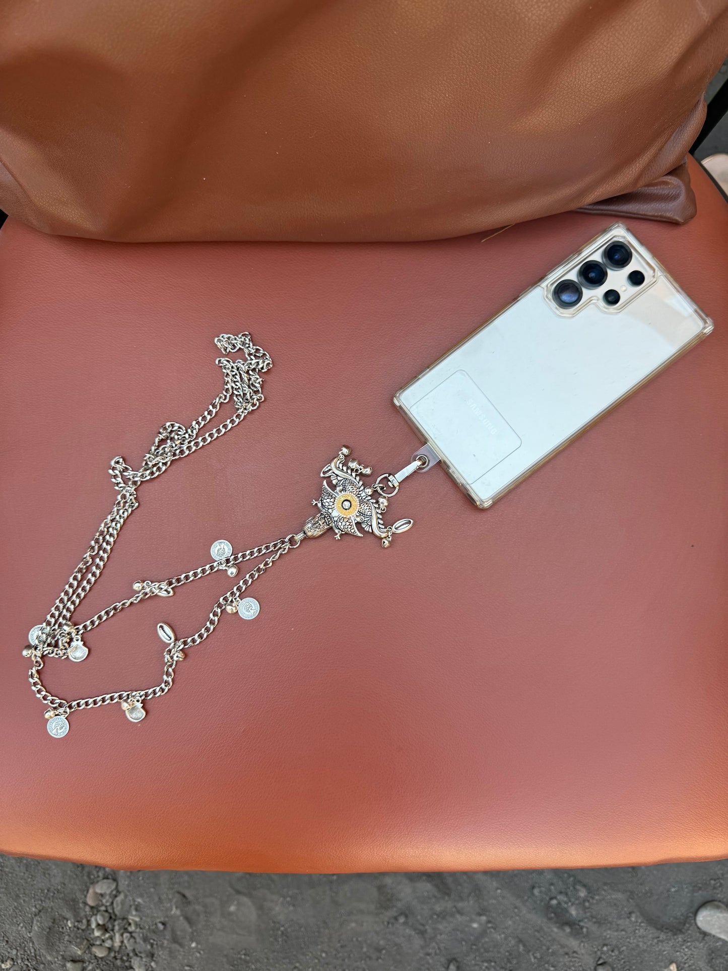 Trendy Metal Chain Lanyard with Stylish Pendant for Women | Durable Daily Use Hanging Chain for Mobile, Card Holder & Accessories