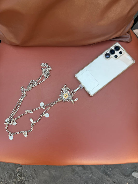 Trendy Metal Chain Lanyard with Stylish Pendant for Women | Durable Daily Use Hanging Chain for Mobile, Card Holder & Accessories